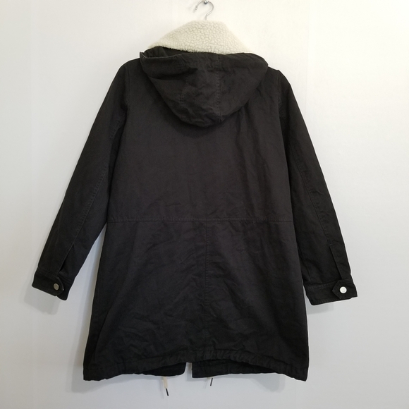 Urban Outfitters Cooperative Black Hooded Coat Size Large - Picture 5 of 8